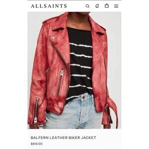 🔥 RARE All Saints Tie Dye Balfern Leather Biker Jacket Womens Size 2 XS S Moto